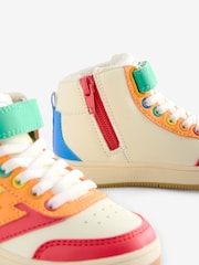 Little Bird by Jools Oliver Multi Lightening Rainbow Star Hi-Top Trainers - Image 4 of 5