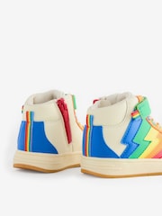 Little Bird by Jools Oliver Multi Lightening Rainbow Star Hi-Top Trainers - Image 5 of 5