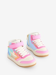 Little Bird by Jools Oliver Multi Rainbow Star Hi-Top Trainers - Image 2 of 5