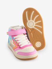 Little Bird by Jools Oliver Multi Rainbow Star Hi-Top Trainers - Image 3 of 5