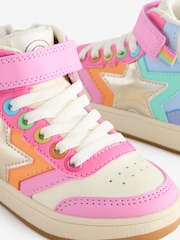 Little Bird by Jools Oliver Multi Rainbow Star Hi-Top Trainers - Image 5 of 5