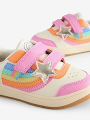 Little Bird by Jools Oliver Multi Pastel Rainbow Star Low Top Trainers - Image 3 of 5