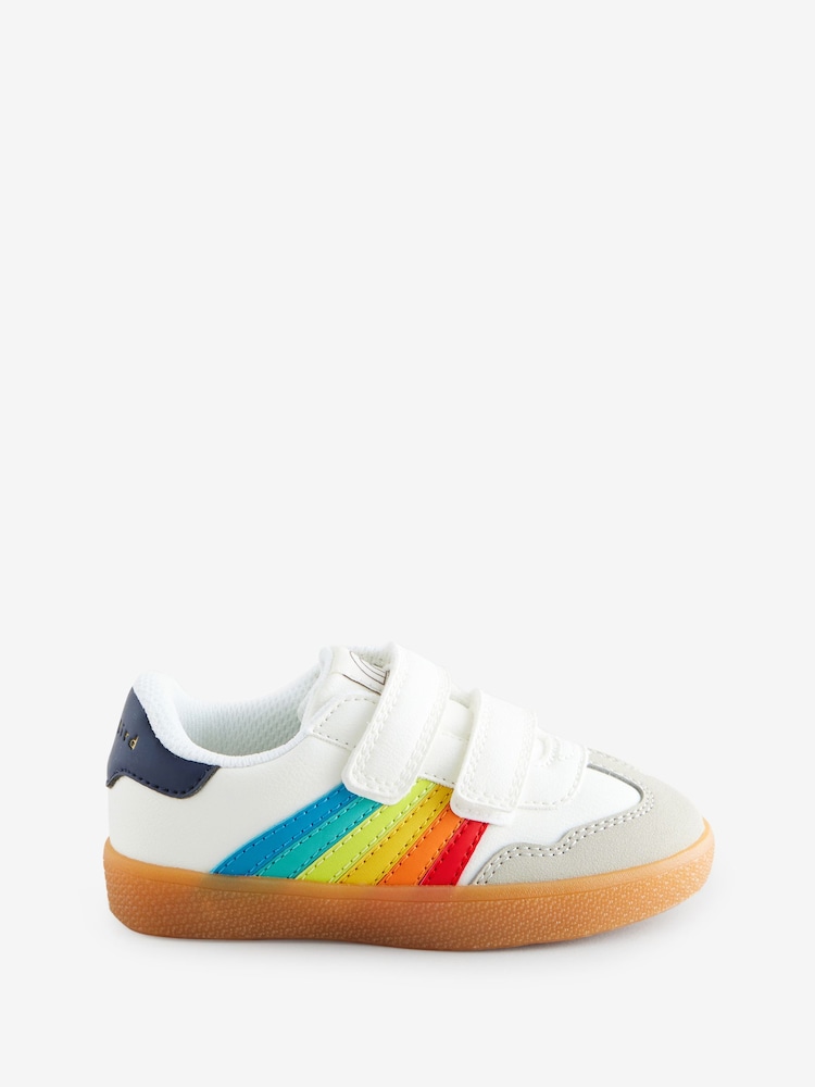 Wit - Little Bird by Jools Oliver Gum Sole Trainers with Rainbow Stripe - Image 1 of 1
