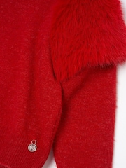 Angel & Rocket Red Suzanna Faux Fur Sleeve Jumper - Image 3 of 3