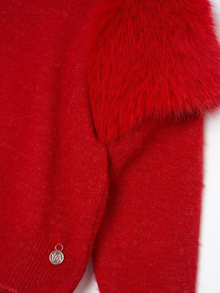 Angel & Rocket Red Suzanna Faux Fur Sleeve Jumper - Image 3 of 3