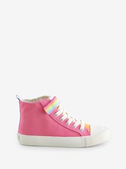 Little Bird by Jools Oliver Pink/Yellow Older Multi Canvas Hi-Top Trainers - Image 3 of 5