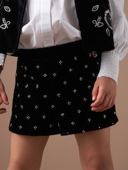 Angel & Rocket Black Paris Beaded Velvet Shorts - Image 1 of 6