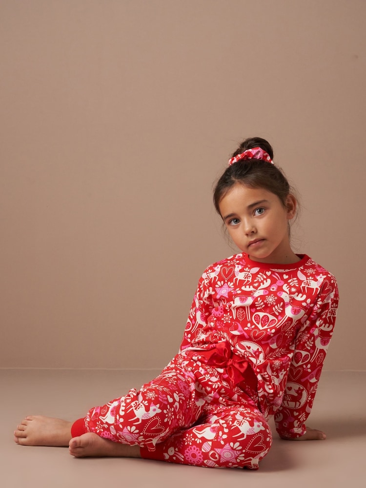 Angel & Rocket Red Amelia Winter Print Pyjamas - Image 1 of 8