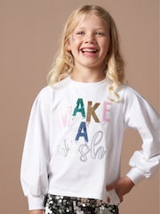 Angel & Rocket White Gigi Sequin Wish T-Shirt - Image 1 of 6