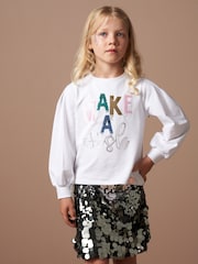 Angel & Rocket White Gigi Sequin Wish T-Shirt - Image 3 of 6
