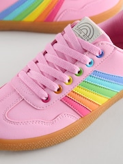 Little Bird by Jools Oliver Multi Older Gum Sole Trainers with Rainbow Stripe - Image 3 of 5
