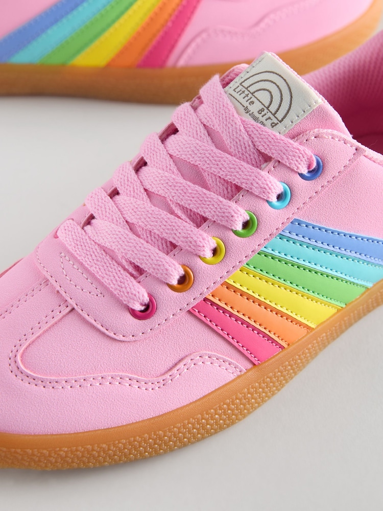 Little Bird by Jools Oliver Multi Older Gum Sole Trainers with Rainbow Stripe - Image 3 of 5