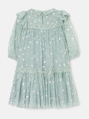 Angel & Rocket Green Georgie Glitter Bow Print Mesh Dress - Image 6 of 7