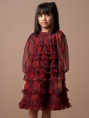 Angel & Rocket Red Juliana Tartan Mesh Dress - Image 1 of 7