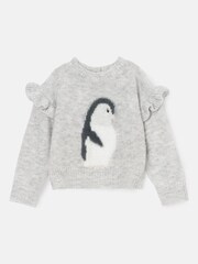 Angel & Rocket Grey Christmas Peggy Penguin Jumper - Image 4 of 6