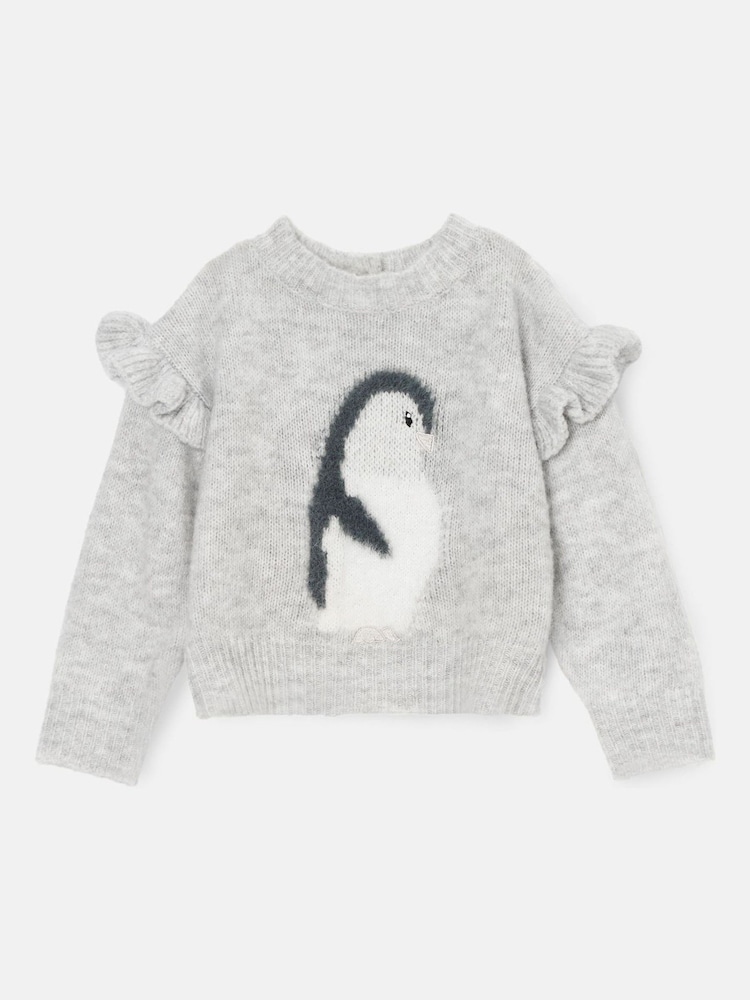 Angel & Rocket Grey Christmas Peggy Penguin Jumper - Image 4 of 6