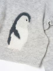 Angel & Rocket Grey Christmas Peggy Penguin Jumper - Image 6 of 6