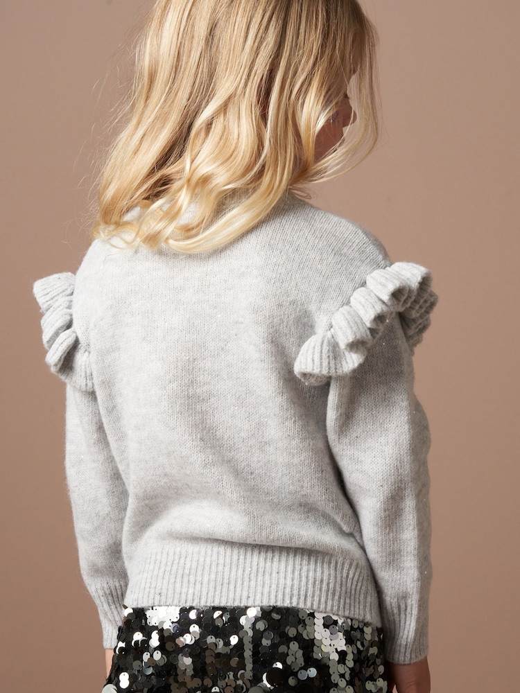 Angel & Rocket Grey Sequin Peggy Penguin Christmas Jumper - Image 3 of 9