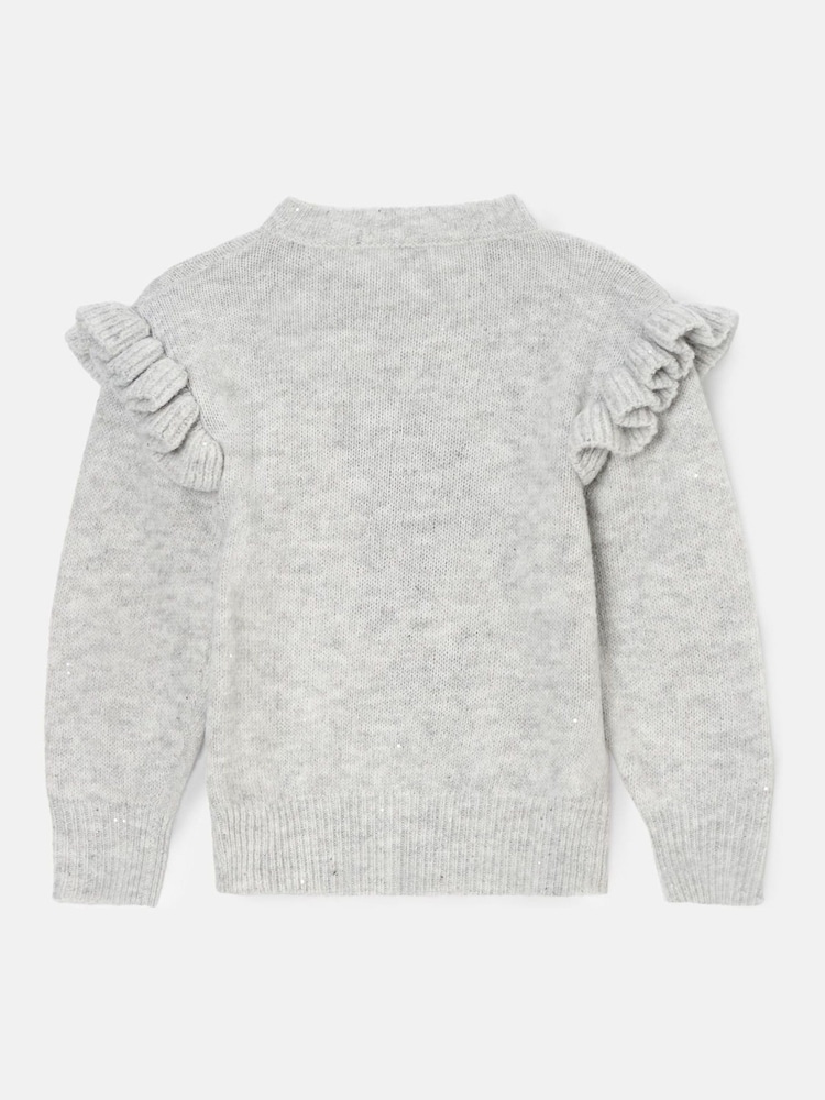 Angel & Rocket Grey Sequin Peggy Penguin Christmas Jumper - Image 8 of 9