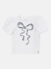 Angel & Rocket White Aofie Diamante Bow T-Shirt - Image 3 of 5
