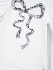 Angel & Rocket White Aofie Diamante Bow T-Shirt - Image 5 of 5