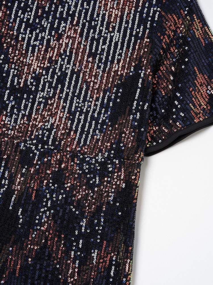 Angel & Rocket Black Thea Sequin Jumpsuit - Image 3 of 3 Angel & Rocket Black Thea Sequin Jumpsuit - Image 3 of 3