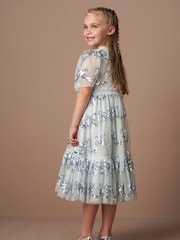 Angel & Rocket Blue Delta Sequin Bow Mesh Dress - Image 2 of 7