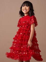 Angel & Rocket Red Delphine Sequin Mesh Dress - Image 3 of 8
