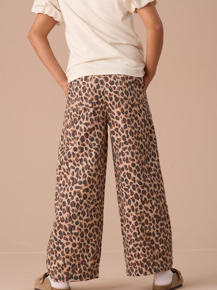 Angel & Rocket Brown Penny Leopard Twill 100% Cotton Trousers - Image 2 of 5 Angel & Rocket Brown Penny Leopard Twill 100% Cotton Trousers - Image 2 of 5