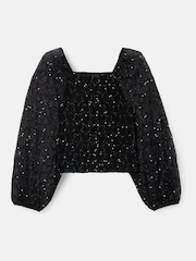 Angel & Rocket Black Astrid Star Mesh Top - Image 7 of 8