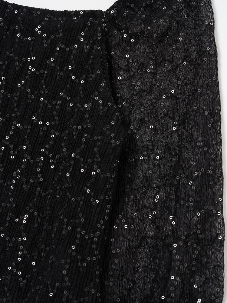 Angel & Rocket Black Astrid Star Mesh Top - Image 8 of 8