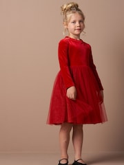 Angel & Rocket Red Elsie Velvet Tuelle Dress - Image 1 of 8