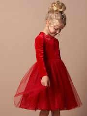 Angel & Rocket Red Elsie Velvet Tuelle Dress - Image 2 of 8