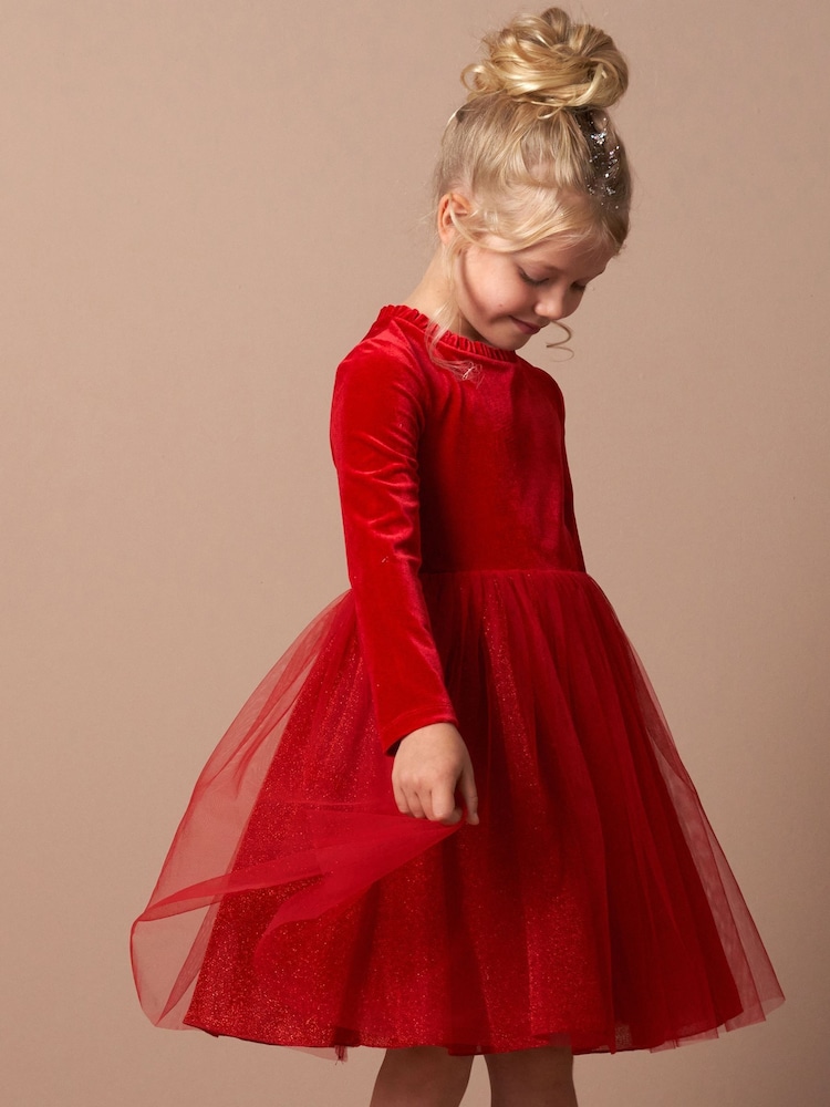 Angel & Rocket Red Elsie Velvet Tuelle Dress - Image 2 of 8