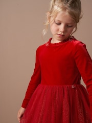 Angel & Rocket Red Elsie Velvet Tuelle Dress - Image 5 of 8
