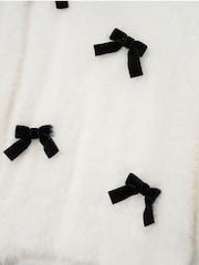 Angel & Rocket Natural Mia Velvet Bow Fluffy Jumper - Image 4 of 4