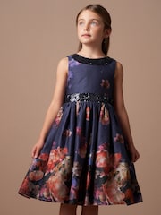 Blau - Angel & Rocket Claudia Kleid mit Pailletten und Schleife - Bild 1 von 6