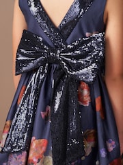 Blau - Angel & Rocket Claudia Kleid mit Pailletten und Schleife - Bild 3 von 6