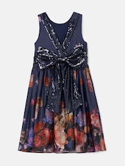 Blau - Angel & Rocket Claudia Kleid mit Pailletten und Schleife - Bild 5 von 6