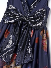 Blau - Angel & Rocket Claudia Kleid mit Pailletten und Schleife - Bild 6 von 6