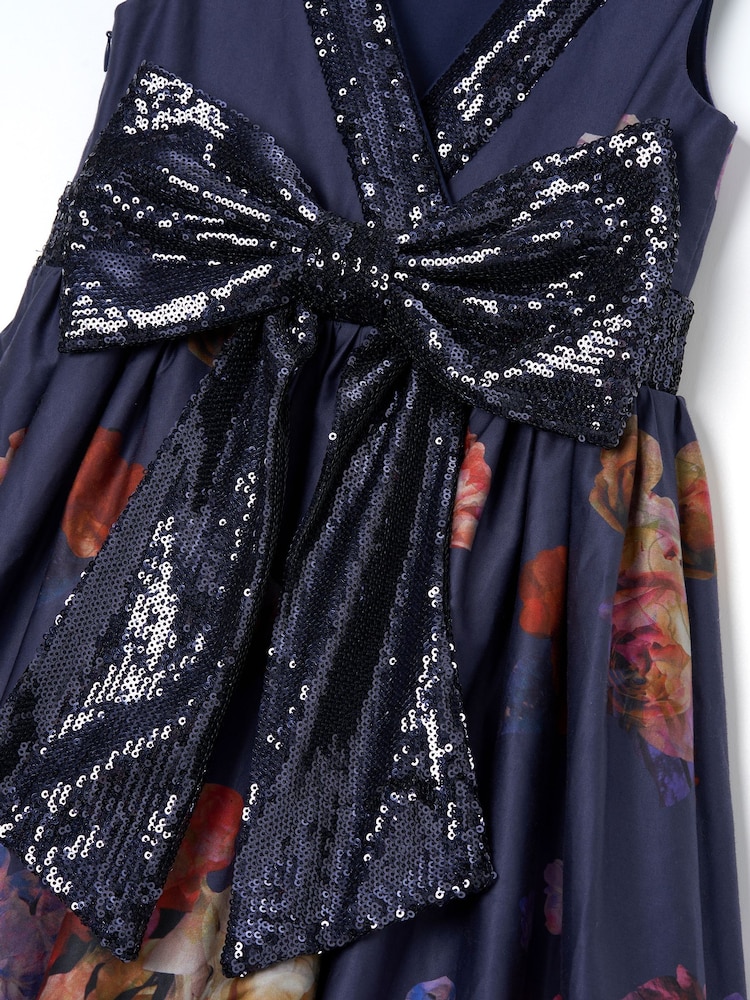 Blau - Angel & Rocket Claudia Kleid mit Pailletten und Schleife - Bild 6 von 6