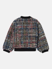 Angel & Rocket Black Dancia Tweed Bomber Jacket - Image 6 of 7