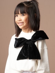 Angel & Rocket Natural Paige Velvet Bow Sweatshirt - Image 3 of 7