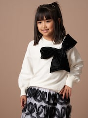 Angel & Rocket Natural Paige Velvet Bow Sweatshirt - Image 4 of 7