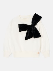 Angel & Rocket Natural Paige Velvet Bow Sweatshirt - Image 5 of 7