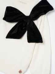 Angel & Rocket Natural Paige Velvet Bow Sweatshirt - Image 7 of 7