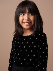 Angel & Rocket Black Elsie Beaded Velvet Tuelle Dress - Image 3 of 7