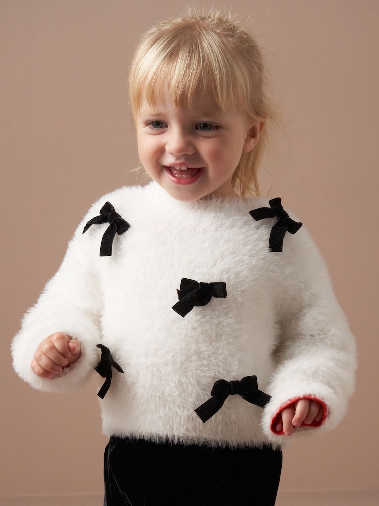 Angel & Rocket Natural Mia Bow Eyelash Jumper - Image 1 of 1