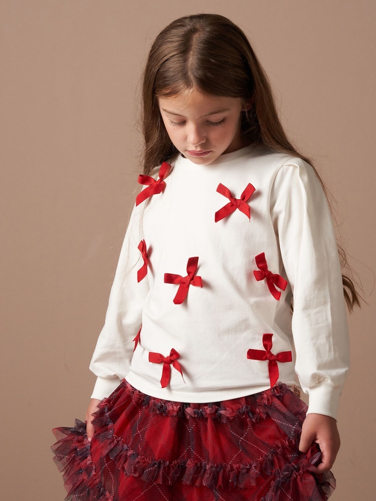 Angel & Rocket Natural Ruby Bow T-Shirt - Image 1 of 5 Angel & Rocket Natural Ruby Bow T-Shirt - Image 1 of 5