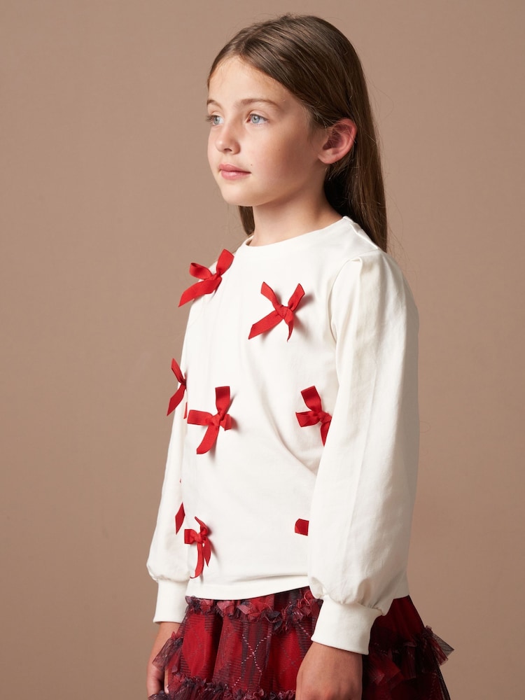 Angel & Rocket Natural Ruby Bow T-Shirt - Image 2 of 5 Angel & Rocket Natural Ruby Bow T-Shirt - Image 2 of 5